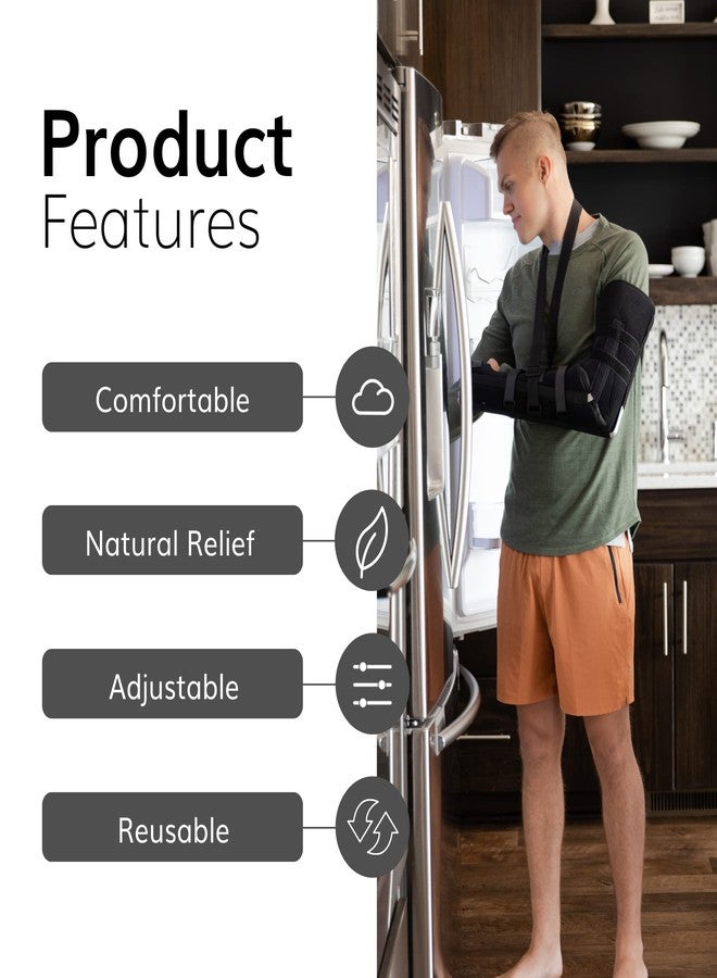 BraceAbility Posterior Long Arm Splint - Elbow Immobilizer Right or Left Forearm Brace with Sling for Fractures, Post-Surgery Recovery, Tendonitis, Bursitis, and Ulnar Nerve Entrapment Relief (S) - Image 3
